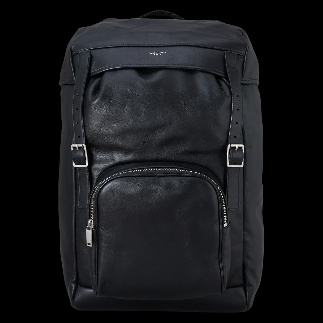 YVES SAINT LAURENT(USED)생로랑 683857 레더 백팩 블랙